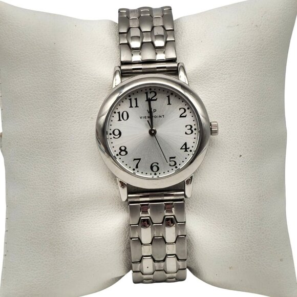 VP Viewpoint by Timex Stainless Steel Analog Watch Expansion Band Silver Black - Picture 1 of 7